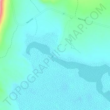 Mapa topográfico Piedras Rojas, altitude, relevo