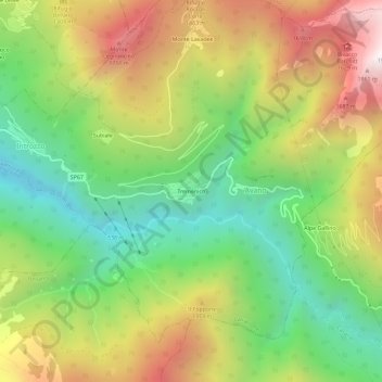 Mapa topográfico Tremenico, altitude, relevo