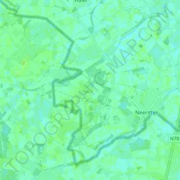 Mapa topográfico Heioord, altitude, relevo