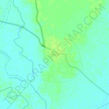 Mapa topográfico Khirpai, altitude, relevo