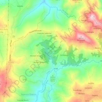 Mapa topográfico Pianzo, altitude, relevo