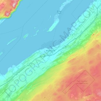 Mapa topográfico Montmagny, altitude, relevo