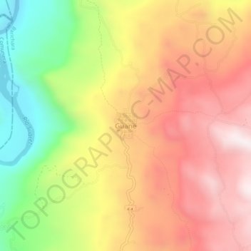 Mapa topográfico Guane, altitude, relevo