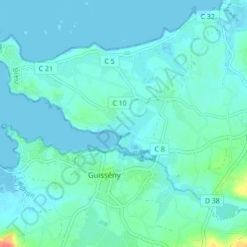 Mapa topográfico Maner Drolic, altitude, relevo