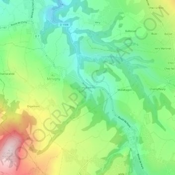 Mapa topográfico Les Esserts, altitude, relevo