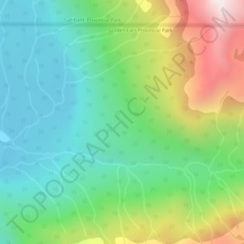 Mapa topográfico Golden Ears Park, altitude, relevo