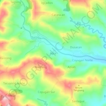 Mapa topográfico Agta, altitude, relevo