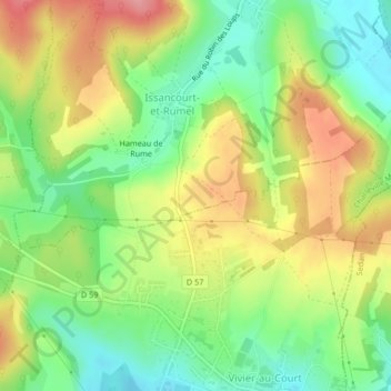 Mapa topográfico L'Homme Mort, altitude, relevo