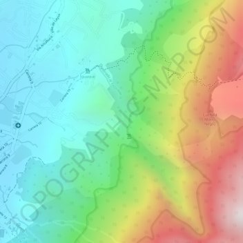 Mapa topográfico Carrera 10, altitude, relevo