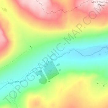 Mapa topográfico Kenknock, altitude, relevo