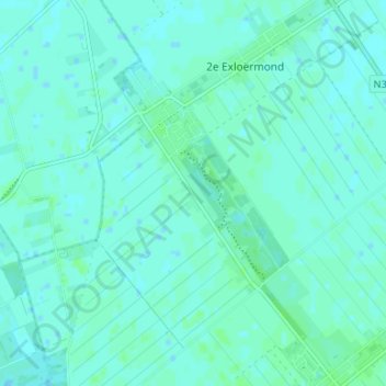 Mapa topográfico Exloërkijl, altitude, relevo