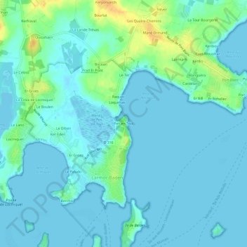 Mapa topográfico Pen en Toul, altitude, relevo