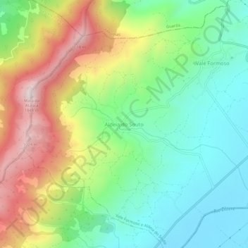 Mapa topográfico Aldeia do Souto, altitude, relevo