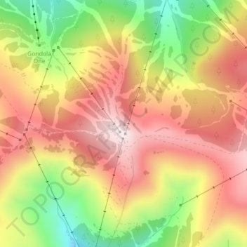 Mapa topográfico Vail Mountain, altitude, relevo