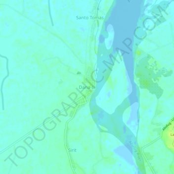 Mapa topográfico Dana-Ili, altitude, relevo