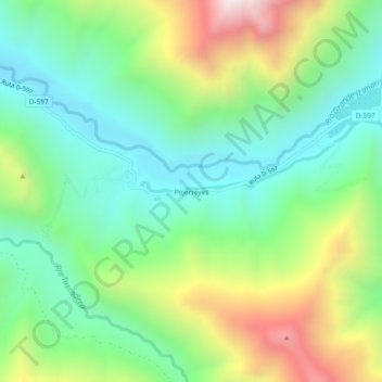 Mapa topográfico Pejerreyes, altitude, relevo