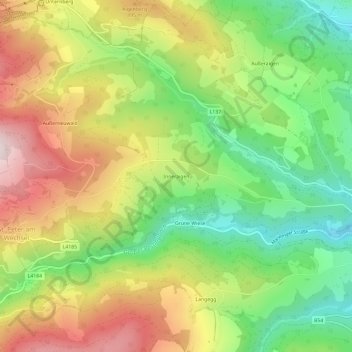 Mapa topográfico Inneraigen, altitude, relevo