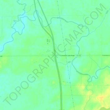 Mapa topográfico Cotton, altitude, relevo