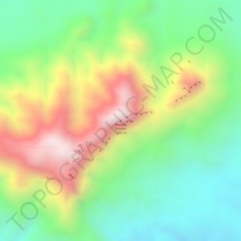 Mapa topográfico Mount Sonder, altitude, relevo