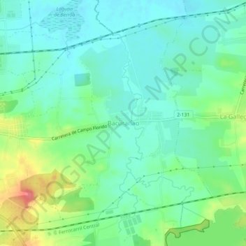 Mapa topográfico Bacuranao, altitude, relevo