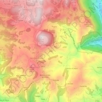 Mapa topográfico Valle, altitude, relevo