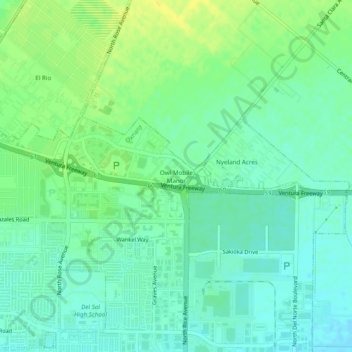 Mapa topográfico Owl Mobile Manor, altitude, relevo
