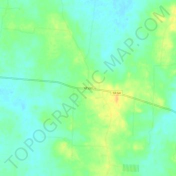 Mapa topográfico Wheel, altitude, relevo