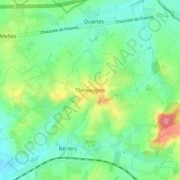 Mapa topográfico Thimougies, altitude, relevo
