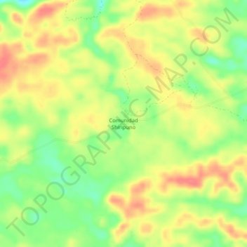 Mapa topográfico Comunidad Shiripuno, altitude, relevo