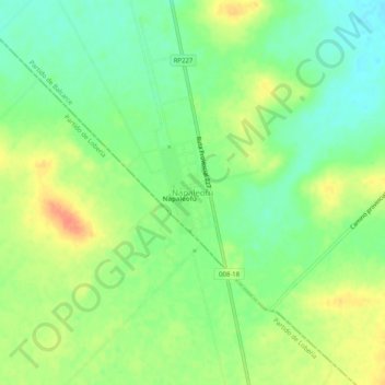 Mapa topográfico Napaleofú, altitude, relevo