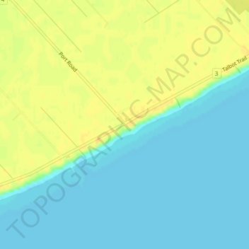Mapa topográfico Port Alma, altitude, relevo