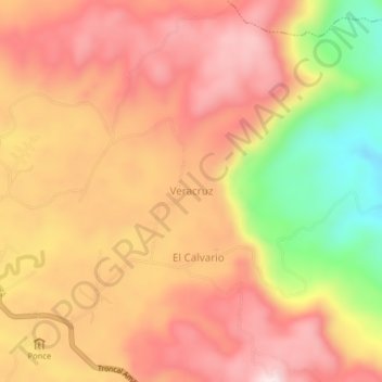 Mapa topográfico Veracruz, altitude, relevo