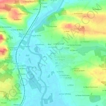 Mapa topográfico La Haye, altitude, relevo