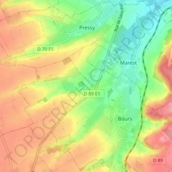 Mapa topográfico Noyelles, altitude, relevo
