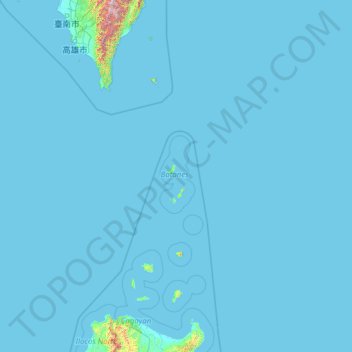 Mapa topográfico Batanes, altitude, relevo
