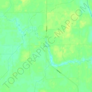 Mapa topográfico Toivola, altitude, relevo