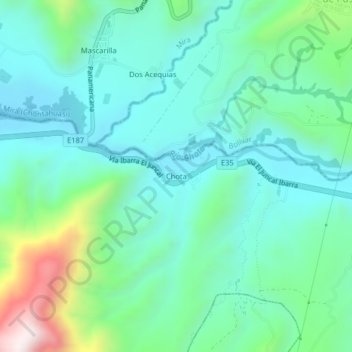 Mapa topográfico Chota, altitude, relevo