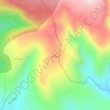 Mapa topográfico Las Peñas, altitude, relevo