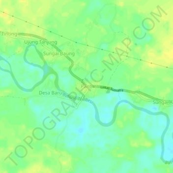 Mapa topográfico Panti, altitude, relevo