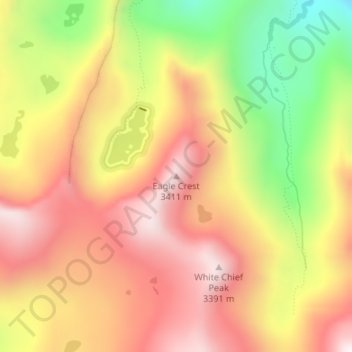Mapa topográfico Eagle Crest, altitude, relevo