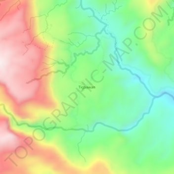 Mapa topográfico Tigbawan, altitude, relevo