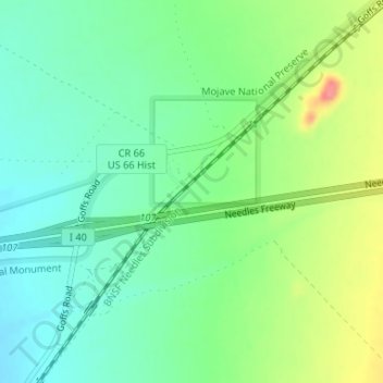 Mapa topográfico Fenner, altitude, relevo