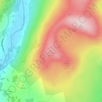 Mapa topográfico Sour Howes, altitude, relevo
