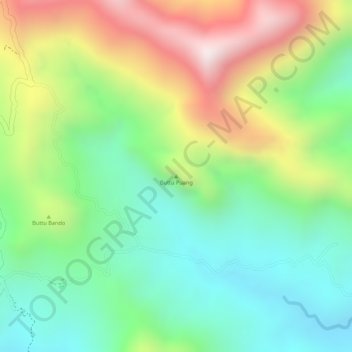 Mapa topográfico Buttu Puang, altitude, relevo