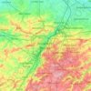 Mapa topográfico Bruselas, altitude, relevo