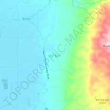 Mapa topográfico San Jose, altitude, relevo