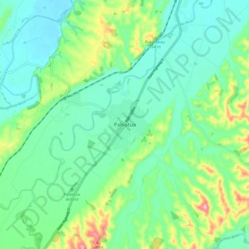 Mapa topográfico Pahiatua, altitude, relevo