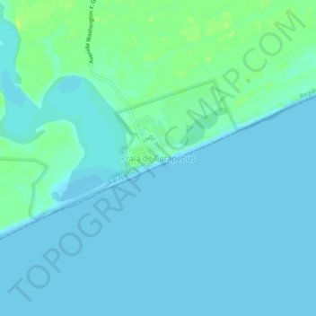 Mapa topográfico Praia de Carapebus, altitude, relevo