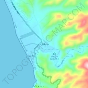 Mapa topográfico La Cabaña, altitude, relevo