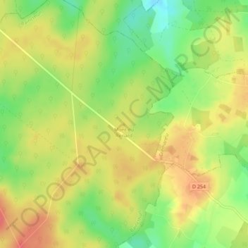 Mapa topográfico Mont du Renard, altitude, relevo